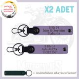 MiaWiki Motor Tutkunlarına Özel İsim Plaka Kan Grubu, Standart, MH-KAN-MT-8876x2, Mor Menekşe-lacivert, üniseks-yetişkin