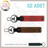 MiaWiki Motor x2 Anahtarlık Biker Stiline Özel, Standart, MH-KAN-MT-9922x2, Nar Çiçeği-Açık Kahve-siyah, üniseks-yetişkin