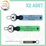MiaWiki Motor x2'li Anahtarlık İsim Plaka Kan Grubu, Standart, MH-KAN-MT-6550x2, Gök Mavi-Fıstık Yeşil-gri, üniseks-yetişkin