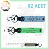 MiaWiki Motor x2'li Anahtarlık İsim Plaka Kan Grubu, Standart, MH-KAN-MT-9550x2, Gök Mavi-Fıstık Yeşil-gri, üniseks-yetişkin