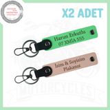 MiaWiki Motorcu 2'li Set Anahtarlık Plakalı İsimli, Standart, MH-KAN-MT-4166x2, Yavruağzı-Fıstık Yeşil, üniseks-yetişkin