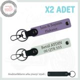 MiaWiki Motorcu Anahtarlığı İsim Plaka Yazılı x2, Standart, MH-KAN-MT-11842x2, Mor Menekşe-Beyaz-siyah, üniseks-yetişkin