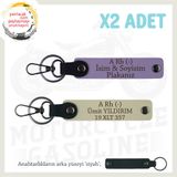 MiaWiki Motorcu Anahtarlık İsim Plaka Kan Grubu, Standart, MH-KAN-MT-6895x2, Mor Menekşe-Sütlü Kahve-siyah, üniseks-yetişkin