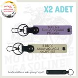 MiaWiki Motorcu Anahtarlık İsim Plaka Kan Grubu, Standart, MH-KAN-MT-7895x2, Mor Menekşe-Sütlü Kahve-siyah, üniseks-yetişkin
