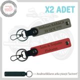 MiaWiki Motorcu Anahtarlık Seti İsim Plaka Yazılabilir, Standart, MH-KAN-MT-11957x2, Nar Çiçeği-Kül Gri-lacivert, üniseks-yetişkin