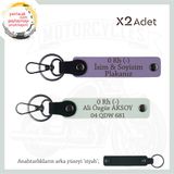 MiaWiki Motorcu Babalara Hediye İsim Plaka Anahtarlık, Standart, MH-KAN-MT-10842x2, Mor Menekşe-Beyaz-siyah, üniseks-yetişkin