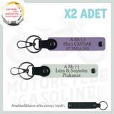 MiaWiki Motorcu Babalara Hediye İsim Plaka Anahtarlık, Standart, MH-KAN-MT-6842x2, Mor Menekşe-Beyaz-siyah, üniseks-yetişkin