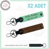 MiaWiki Motorcu Çiftler İçin Deri Anahtarlık Seti, Standart, MH-KAN-MT-11482x2, Açık Kahve-Yeşil-siyah, üniseks-yetişkin