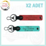 MiaWiki Motorcu İsim Plaka Kan Grubu Deri Anahtarlık, Standart, MH-KAN-MT-4526x2, Nar Çiçeği-Turkuaz, üniseks-yetişkin