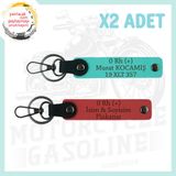 MiaWiki Motorcu İsim Plaka Kan Grubu Deri Anahtarlık, Standart, MH-KAN-MT-4726x2, Nar Çiçeği-Turkuaz, üniseks-yetişkin