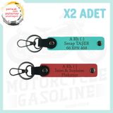 MiaWiki Motorcu İsim Plaka Kan Grubu Deri Anahtarlık, Standart, MH-KAN-MT-4926x2, Nar Çiçeği-Turkuaz, üniseks-yetişkin