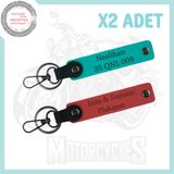 MiaWiki Motorcu Stiline Özel Plaka ve İsim Yazılı Anahtarlık, Standart, MH-KAN-MT-4119x2, Nar Çiçeği-Koyu Turkuaz, üniseks-yetişkin