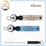 MiaWiki Motorcu Tarzı İsim Plaka Kan Grubu Anahtarlık, Standart, MH-KAN-MT-11063x2, Pudra-Gök Mavi-siyah, üniseks-yetişkin