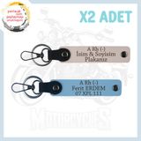 MiaWiki Motorcu Tarzı İsim Plaka Kan Grubu Anahtarlık, Standart, MH-KAN-MT-4938x2, Pudra-Gök Mavi, üniseks-yetişkin