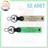 MiaWiki Motorcu Tarzı Plakalı İsimli Deri Anahtarlık, Standart, MH-KAN-MT-4756x2, Sütlü Kahve-Fıstık Yeşil, üniseks-yetişkin