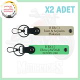 MiaWiki Motorcu Tarzı Plakalı İsimli Deri Anahtarlık, Standart, MH-KAN-MT-5156x2, Sütlü Kahve-Fıstık Yeşil, üniseks-yetişkin
