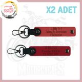 MiaWiki Motorcu Yolculara İsim Plaka Kan Grubu Anahtarlık, Standart, MH-KAN-MT-4720x2, Nar Çiçeği-Kırmızı, üniseks-yetişkin