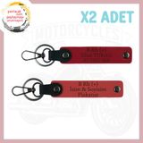 MiaWiki Motorcu Yolculara İsim Plaka Kan Grubu Anahtarlık, Standart, MH-KAN-MT-5320x2, Nar Çiçeği-Kırmızı, üniseks-yetişkin