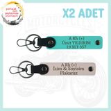 MiaWiki Motorcu Yolculara Özel Deri Anahtarlık, Standart, MH-KAN-MT-4344x2, Pudra-Turkuaz, üniseks-yetişkin