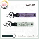 MiaWiki Motorcular İçin İsim Plaka Kan Grubu Anahtarlık, Standart, MH-KAN-MT-10841x2, Mor Menekşe-Beyaz-lacivert, üniseks-yetişkin