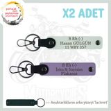 MiaWiki Motorcular İçin İsim Plaka Kan Grubu Anahtarlık, Standart, MH-KAN-MT-8841x2, Mor Menekşe-Beyaz-lacivert, üniseks-yetişkin