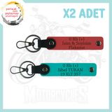 MiaWiki Motorcular İçin İsme Özel Anahtarlık 2'li Set, Standart, MH-KAN-MT-4718x2, Nar Çiçeği-Koyu Turkuaz, üniseks-yetişkin