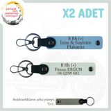 MiaWiki Motorcular İçin Özel Anahtarlık İsim Plaka Kan, Standart, MH-KAN-MT-7540x2, Gök Mavi-Beyaz-gri, üniseks-yetişkin