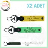 MiaWiki Motorcular İçin Özel İsim Plaka Kan Grubu Anahtarlık, Standart, MH-KAN-MT-9124x2, Sarı-Fıstık Yeşil-yeşil, üniseks-yetişkin
