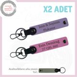 MiaWiki Motorcular İçin Özel İsimli Plakalı Anahtarlık, Standart, MH-KAN-MT-11877x2, Mor Menekşe-Pembe-gri, üniseks-yetişkin