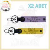 MiaWiki Motorcular İçin Özel Tasarım Anahtarlık, Standart, MH-KAN-MT-4697x2, Mor Menekşe-Sarı, üniseks-yetişkin
