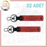 MiaWiki Motorculara Özel İsim Plaka Kan Grubu Anahtarlık, Standart, MH-KAN-MT-5129x2, Nar Çiçeği, üniseks-yetişkin