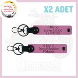 MiaWiki Motorcuya İsim Plaka Kan Grubu Deri Anahtarlık, Standart, MH-KAN-MT-4734x2, Pembe, üniseks-yetişkin