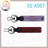 MiaWiki Motorcuya Özel İsim Plaka Kan Grubu Anahtarlık, Standart, MH-KAN-MT-4889x2, Mor Menekşe-Bordo, üniseks-yetişkin