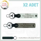 MiaWiki Motorcuya Özel İsim Plaka Kan Grubu Anahtarlık, Standart, MH-KAN-MT-8681x2, Kül Gri-Beyaz-lacivert, üniseks-yetişkin