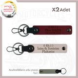 MiaWiki Motorsiklet Anahtarlığı İsim Plaka Kan Grubu, Standart, MH-KAN-MT-11050x2, Pudra-Bordo-gri, üniseks-yetişkin