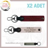 MiaWiki Motorsiklet Anahtarlığı İsim Plaka Kan Grubu, Standart, MH-KAN-MT-8050x2, Pudra-Bordo-gri, üniseks-yetişkin
