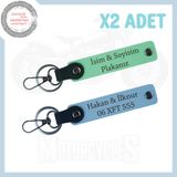MiaWiki Motorsiklet Anahtarlığı İsim ve Plaka Yazılı, Standart, MH-KAN-MT-4182x2, Yeşil-Gök Mavi, üniseks-yetişkin