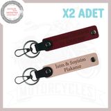 MiaWiki Motorsiklet Anahtarlığı Plaka ve İsim Yazılı, Standart, MH-KAN-MT-4165x2, Yavruağzı-Bordo, üniseks-yetişkin