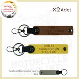 MiaWiki Motorsiklet Tutkunlarına Özel İsim Plaka Kan Grubu Anahtarlık, Standart, MH-KAN-MT-10462x2, Açık Kahve-Sarı-gri, üniseks-yetişkin