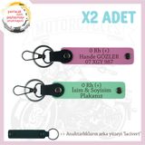 MiaWiki Motosiklet Anahtarlık İsim Plaka Kan Grubu, Standart, MH-KAN-MT-10328x2, Yeşil-Pembe-lacivert, üniseks-yetişkin
