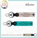 MiaWiki Motosiklet Anahtarlık İsim Plaka Kan Grubu, Standart, MH-KAN-MT-11074x2, Pudra-Koyu Turkuaz-sütlü kahve, üniseks-yetişkin