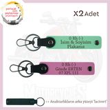 MiaWiki Motosiklet Anahtarlık İsim Plaka Kan Grubu, Standart, MH-KAN-MT-11328x2, Yeşil-Pembe-lacivert, üniseks-yetişkin