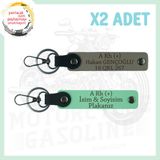 MiaWiki Motosiklet Anahtarlık İsim Plaka Kan Grubu, Standart, MH-KAN-MT-4273x2, Kül Gri-Yeşil, üniseks-yetişkin