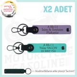 MiaWiki Motosiklet Anahtarlık İsim Plaka Kan Grubu, Standart, MH-KAN-MT-6910x2, Mor Menekşe-Turkuaz-lacivert, üniseks-yetişkin