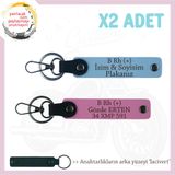 MiaWiki Motosiklet Anahtarlık İsim Plaka Kan Grubu, Standart, MH-KAN-MT-7558x2, Gök Mavi-Pembe-lacivert, üniseks-yetişkin
