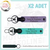 MiaWiki Motosiklet Anahtarlık İsim Plaka Kan Grubu, Standart, MH-KAN-MT-7910x2, Mor Menekşe-Turkuaz-lacivert, üniseks-yetişkin