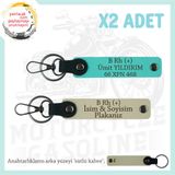 MiaWiki Motosiklet Anahtarlık İsim Plaka Kan Grubu, Standart, MH-KAN-MT-8172x2, Sütlü Kahve-Turkuaz-sütlü kahve, üniseks-yetişkin