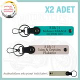 MiaWiki Motosiklet Anahtarlık İsim Plaka Kan Grubu, Standart, MH-KAN-MT-9074x2, Pudra-Koyu Turkuaz-sütlü kahve, üniseks-yetişkin