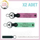 MiaWiki Motosiklet Anahtarlık İsim Plaka Kan Grubu, Standart, MH-KAN-MT-9328x2, Yeşil-Pembe-lacivert, üniseks-yetişkin