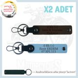 MiaWiki Motosiklet Anahtarlık İsim Plaka Kan Grubu, Tek Ebat, MH-KAN-MT-9592x2, Koyu Kahve-Gök Mavi-lacivert, üniseks-yetişkin